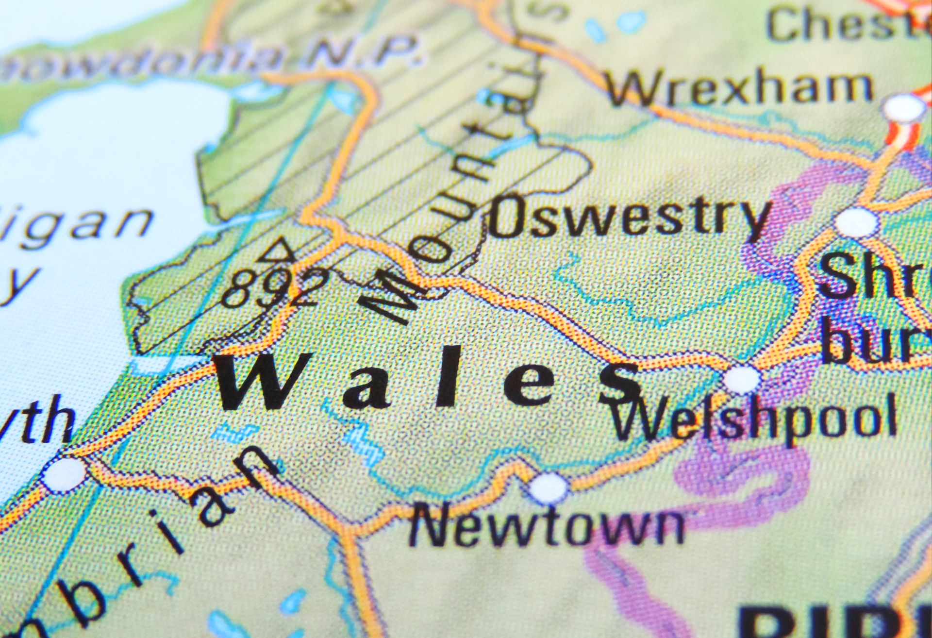 Image of map of Wales